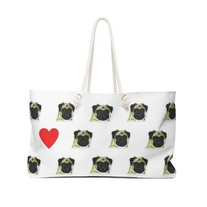Weekender Tote with Pug Dog